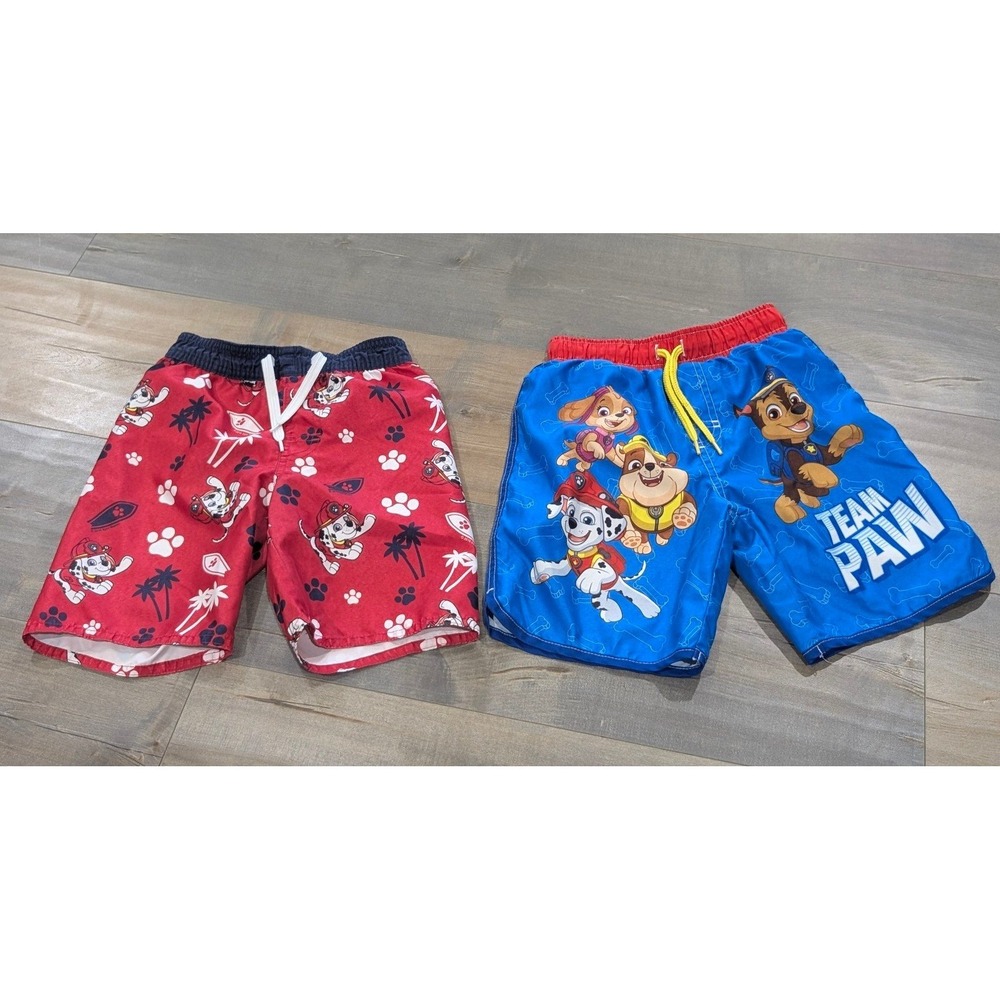 Paw Patrol Swim Trunks Bundle Boys Size 5T Nickelodeon + Old Navy Marshall Chase